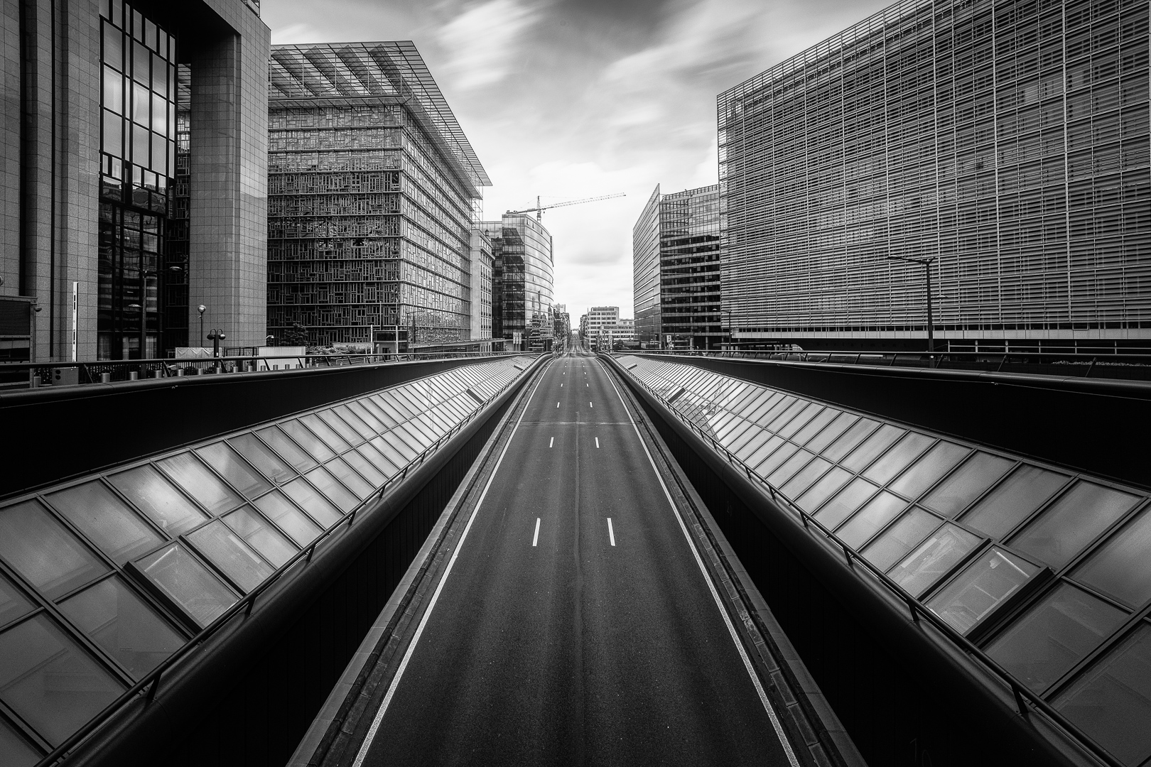 2017-3689 Empty Roads at midday in the European Quarter of Brussels